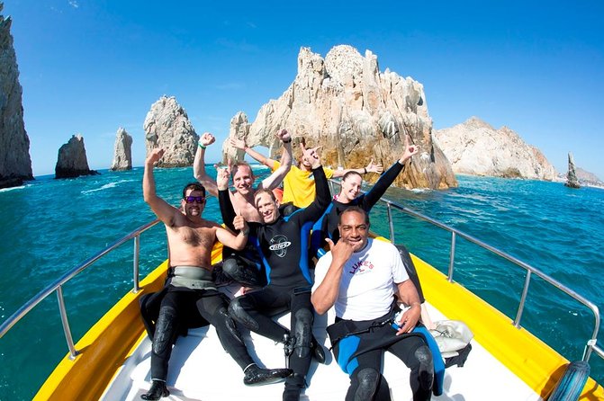 2-Tank Scuba Dive in Cabo San Lucas Reserve for Certified Divers - In-water highlights around Pelican Rock, cliffs, and sea lion territory