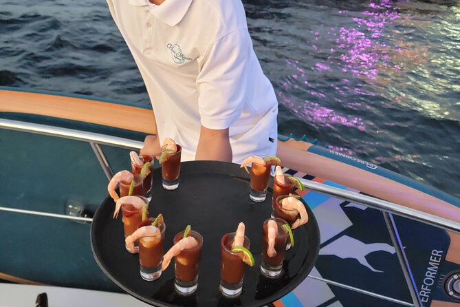 All Inclusive HUGE 75ft Yacht Up to 50 Guests Early Bird Promo - The onboard experience: chef meals, mixologist drinks, and activity gear