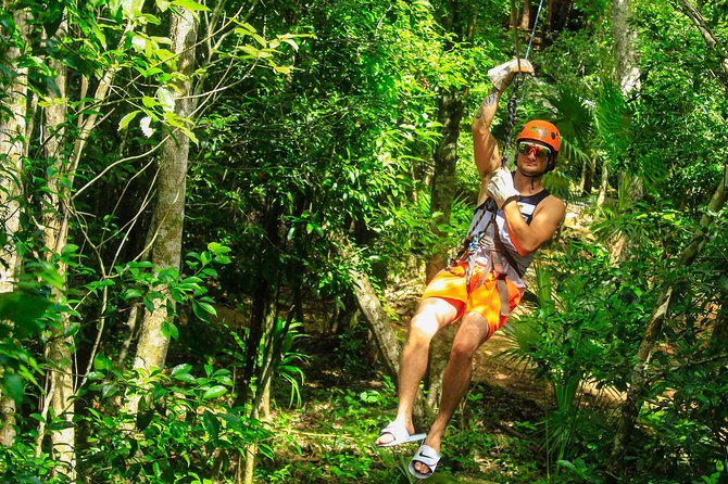 ATV Adventure, Interactive Bridges, Ziplines, Cenote and Lunch - Cenote Verde Lucero: swimming, stairs, and possible cliff jumps