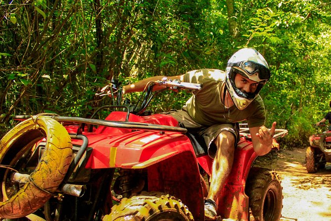 ATV Adventure, Interactive Bridges, Ziplines, Cenote and Lunch - ATV time on the Honda 220cc jungle trails