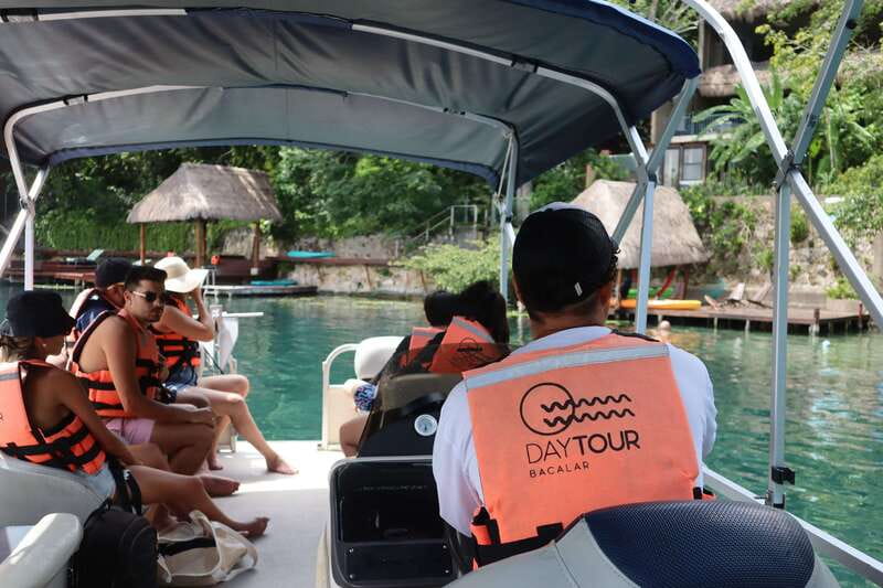 Bacalar: 3-hr Pontoon Boat Tour with Beach Club + Kayaks - Cenote Negro and Isla de los Pájaros: wildlife plus another swimming window
