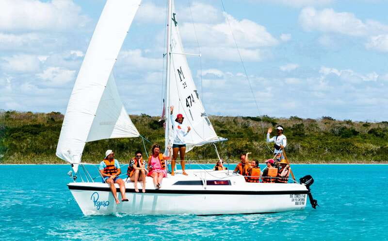 Bacalar: Group Sailing Trip with Swimming and Drinks - More sailing, then kayaking in Cenote Esmeralda for about an hour