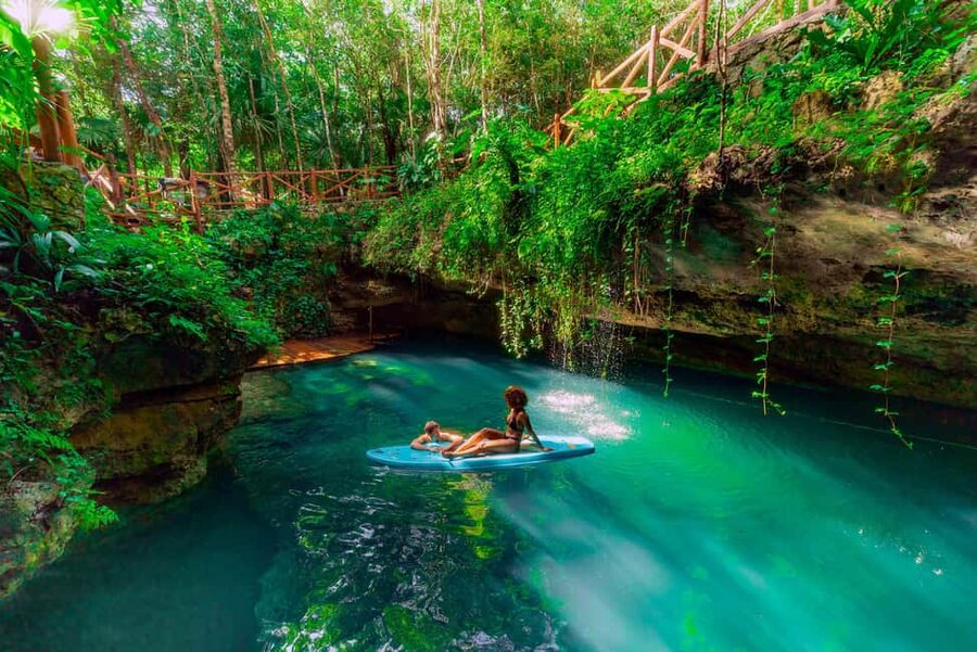 Cancún: Cenotes Adventure with Tequila Tasting & Mayan Snack - Ruta de los Cenotes: the first real swim in crystal-clear water