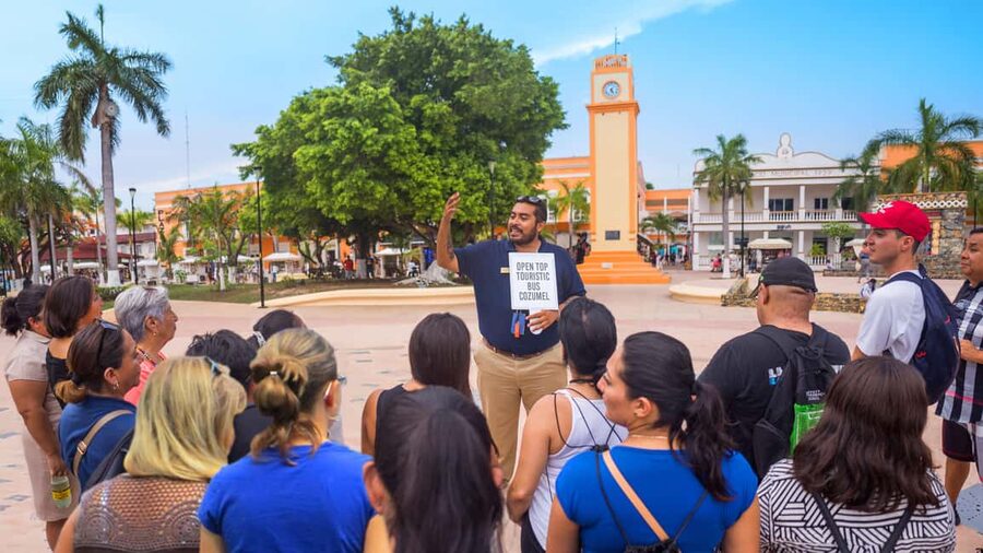Cozumel: Open Top City Tour & Beach Break - Downtown Cozumel on Foot: Square, Church, and Handcraft Browsing