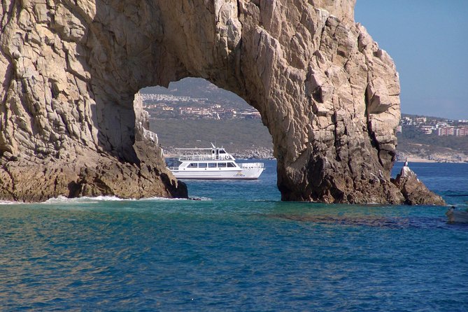 Fiesta Dinner Cruise in Cabo with Dinner - Stop 1 at Lands End: the Arch, sea lion rock, Lover’s Beach, Divorce Beach