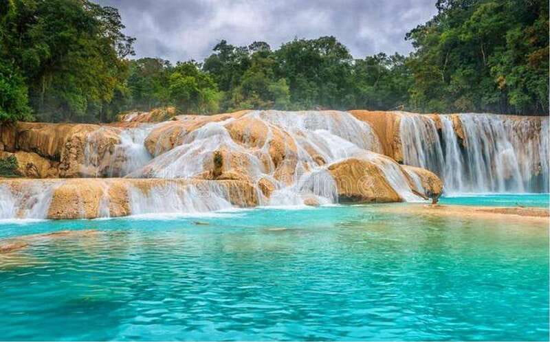 From San Cristobal: Agua Azul, Misol-ha, and Palenque - Misol-ha’s 40-meter waterfall: 45 minutes, photos, behind-the-falls, cave