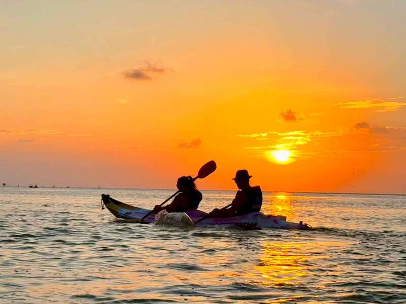 Holbox: Mangrove Sunset Kayak Tour - From Golf Carts to the Start of the Kuká River