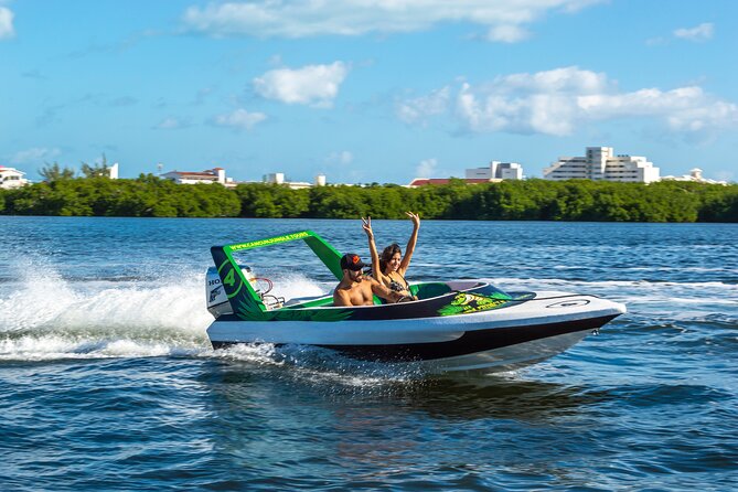 Jungle Tour adventure Cancun Speed Boat Through Mangrove - The lagoon shift: cruising Nichupté with mangroves around you
