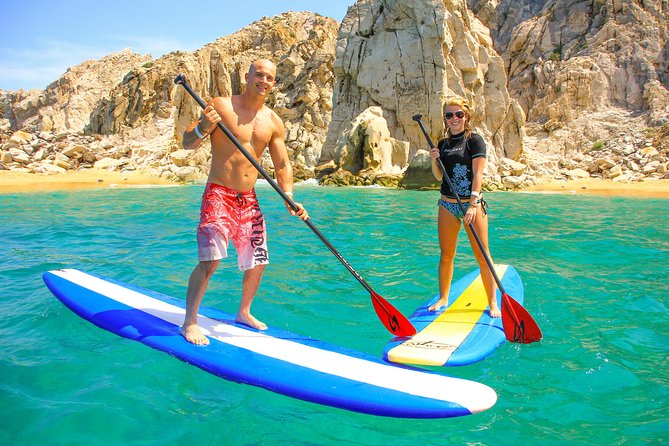 Los Cabos Power snorkel Adventure, Kayaking and Stand-Up Paddle - The high-speed ride and the Cabo San Lucas Arc viewpoint stop