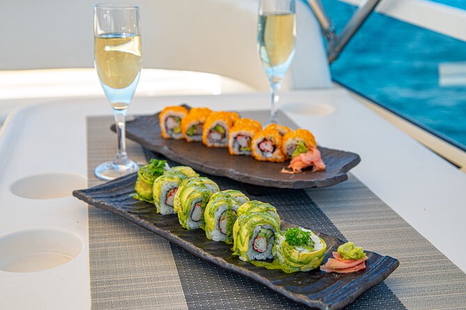 Luxury 42' Yacht Tour in Cabo for Snorkeling and Sunset - The Food and Bar Actually Make the Boat Feel Like a Resort