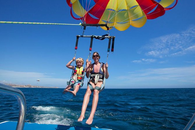 Parasailing Adventure in Los Cabos - Cabo San Lucas Bay from the air, and why it feels so worth it