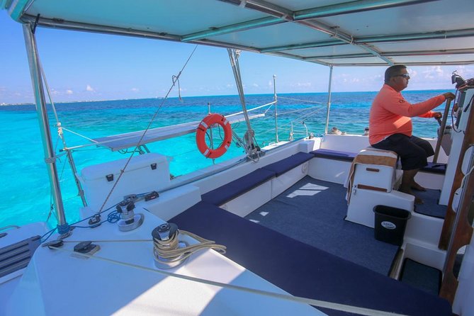 Private Catamaran from Cancun to Isla Mujeres | For up to 40 pp - Stop One: Museo Subacuatico de Arte at Manchones Reef Snorkeling