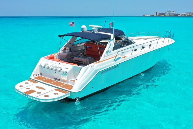 Private Luxury Yacht 55FT Rental in Cancun - 4 to 8 hours: Isla Mujeres, Playa Norte, snorkeling stops, and Punta Sur walks