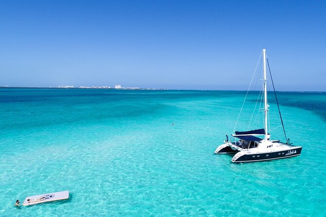 Puerto Morelos Secret Sandbar Catamaran Sail - Marina La Bonita to Catamaran Adelita, what happens first