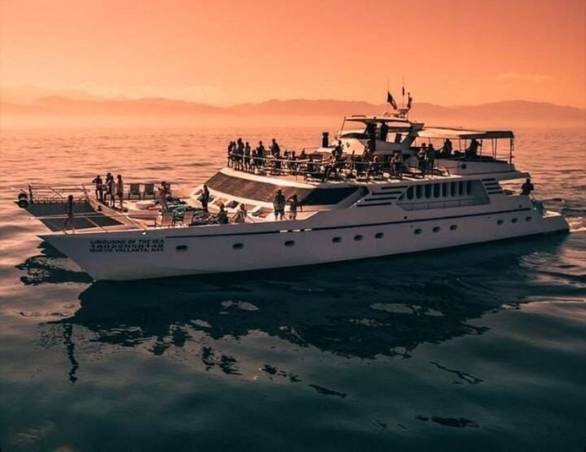Puerto Vallarta: Mega Yacht Whale Watching Sunset Cruise - Bahía de Banderas cruising, then whale watching in prime season