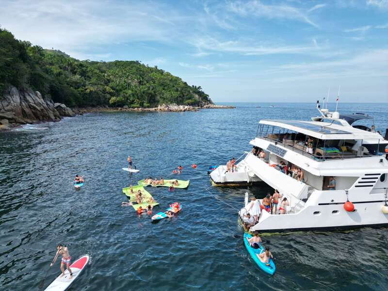 Puerto Vallarta: Yelapa Mega Yacht Cruise - The onboard swim stop, plus snorkeling and water toys