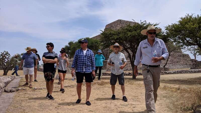 San Miguel: Cañada de la Virgen Archaeological Site Tour - The archaeological site: patio-pyramid complexes, pond, and ceremonial causeway