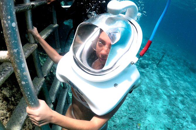 SeaTrek Underwater Helmet Diving Experience in Downtown Cozumel - 30 minutes on the sandy seabed, fish up close, and a wreck moment