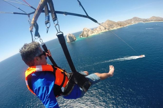 Single or Double Parasailing in Cabo with Views of The Arch - From Medano Beach Straight to the Arch Views