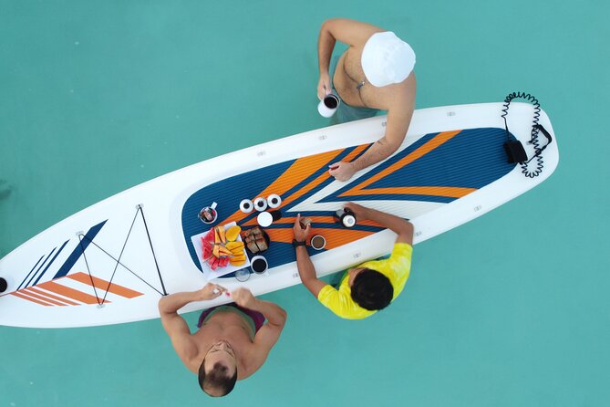 Sunrise on Paddleboard with breakfast in the lagoon of 7 colors - Black Cenote: Dark Water for a Strong Visual Contrast