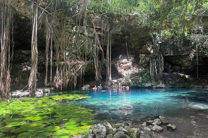 Uxmal, two Amazing Cenotes & Local Food Tour from Mérida - San Antonio Mulix Cave Cenote: Stalactites, Turquoise Water, and a True Contrast