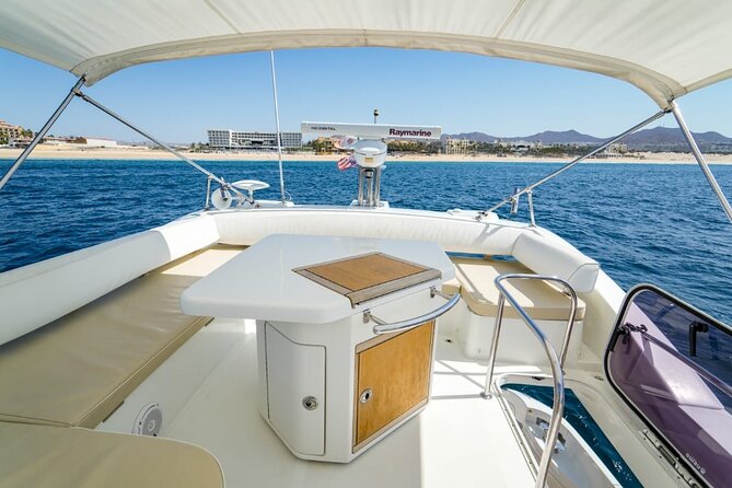 Yacht Azimut for rent in Cabo San Lucas - Stop 2: Pelican Rock swimming, and the optional jump